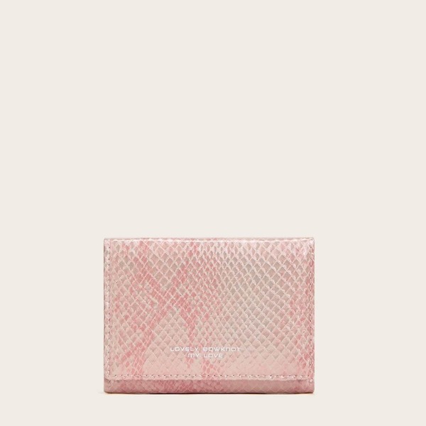 

Snakeskin Fold Over Purse, Pink