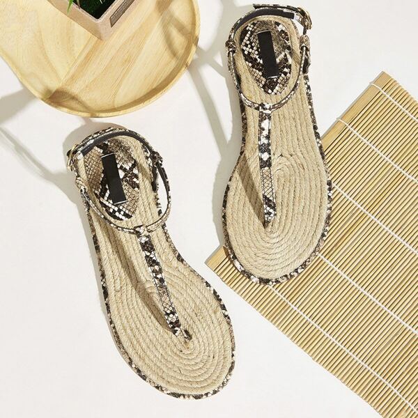 

Snakeskin Toe Post Espadrille Sandals