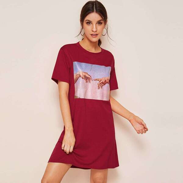 

Offset Printing Hand Print Tee Dress