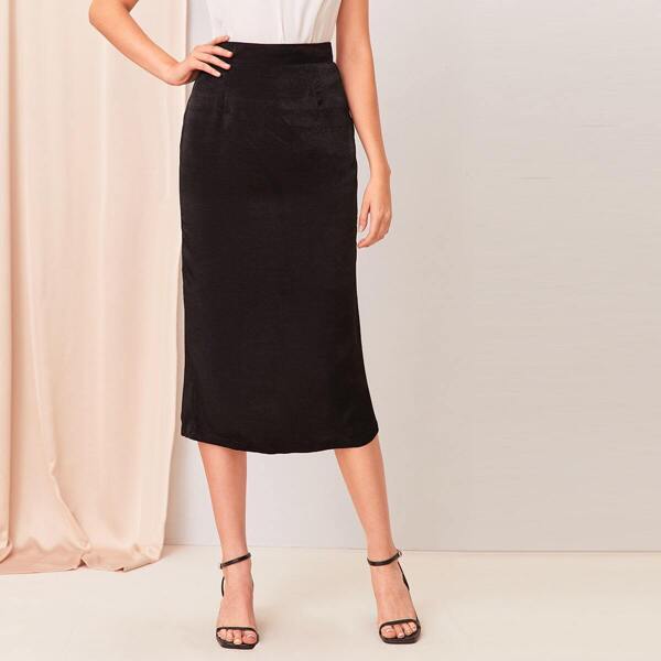 

High Waist Split Back Pencil Skirt