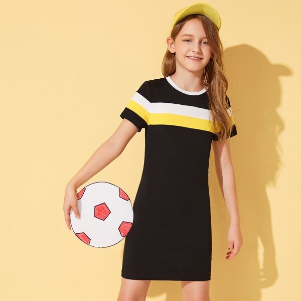 

Girls Color-block T-shirt Dress
