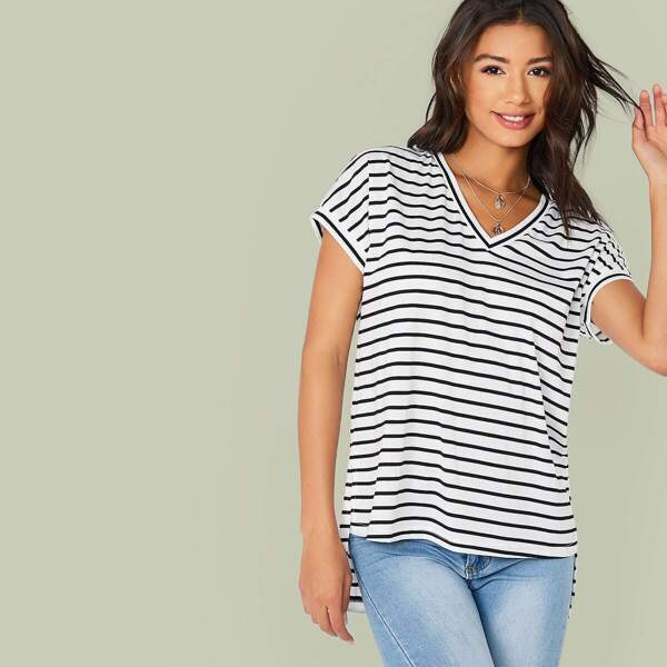 

Short Sleeve Striped Top