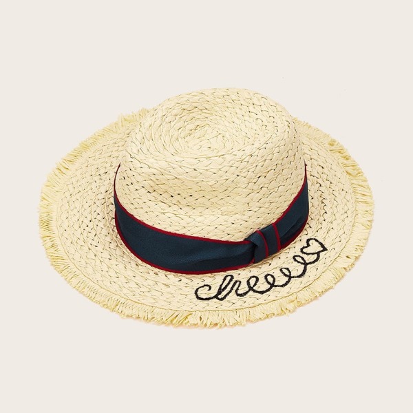 

Toddler Kids Band Decor Straw Hat