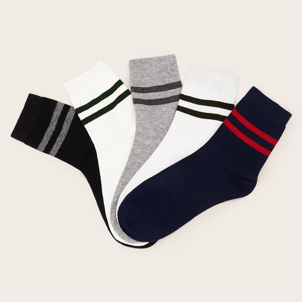 

Men Striped Pattern Ankle Socks 5pairs