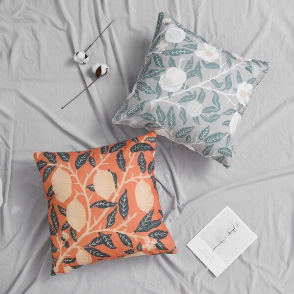 

Plant & Fruit Print Cushion Cover 1pc