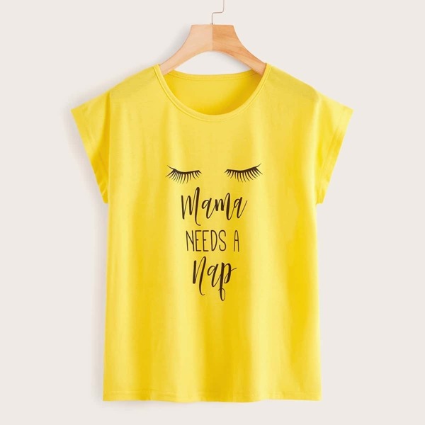 

Letter & Eyelash Print Tee