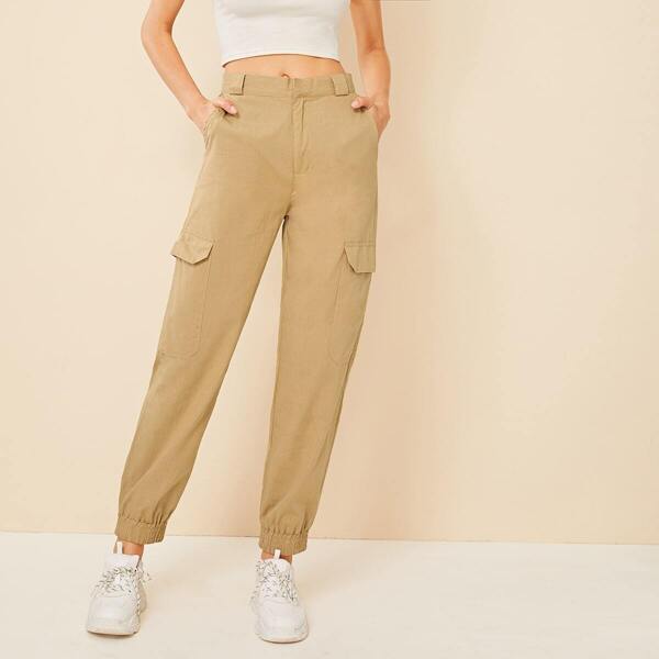 

Pocket Side Solid Cargo Pants