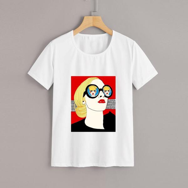 

Figure Print Round Neck Tee