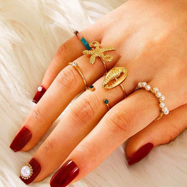 

Shell & Strafish Decor Rings 6pcs, Multicolor
