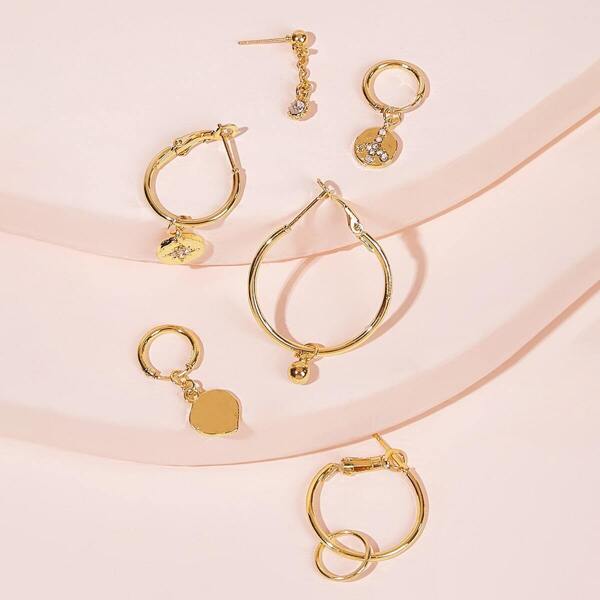 

Ball & Ring Drop Earrings 6pcs