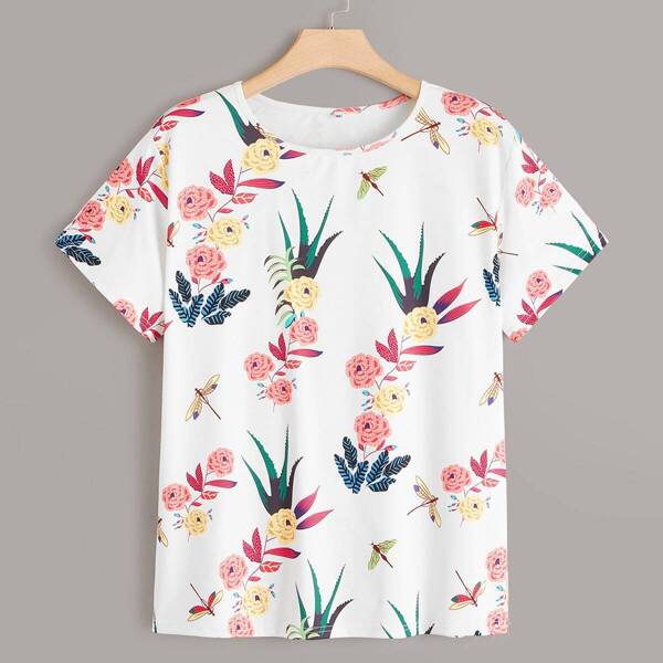 

Plus Floral Print Tee
