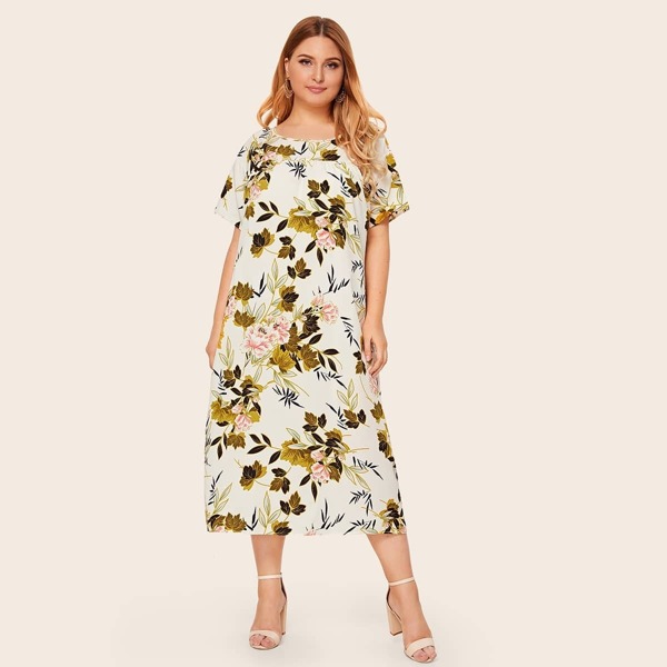 

Plus Floral Print Tunic Night Dress