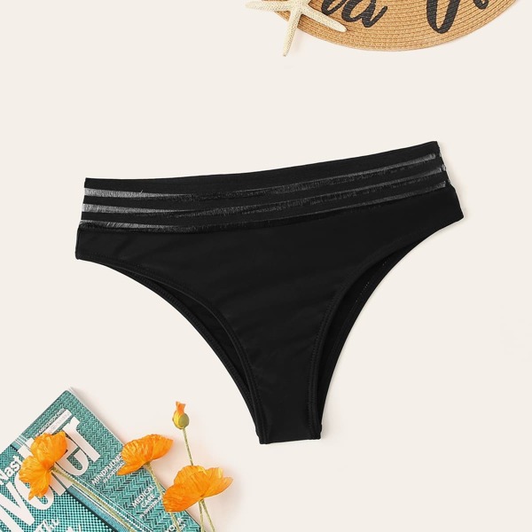 

Contrast Mesh Swimming Panty