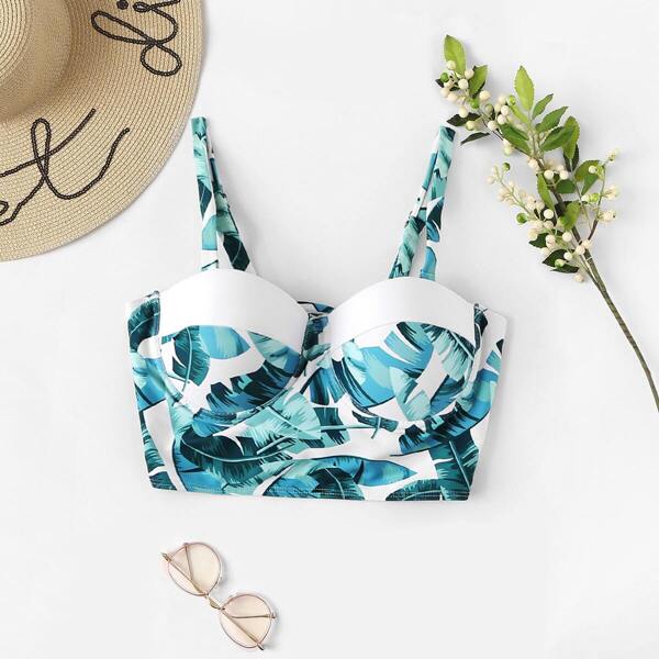 

Tropical Underwire Swimming Top, Multicolor