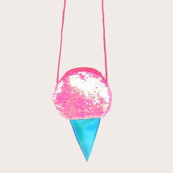

Girls Sequins Decor Ice Cream Bag