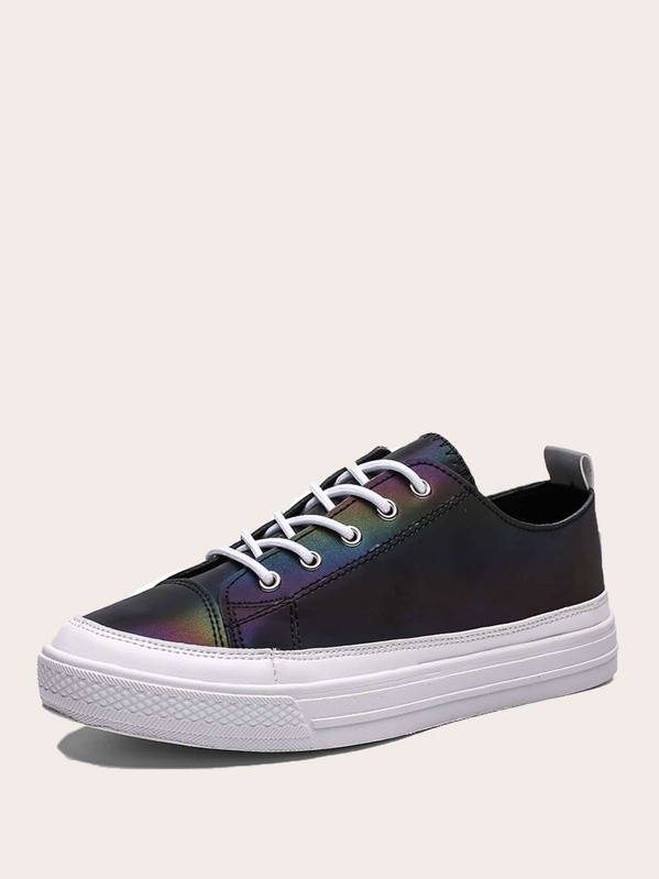 

Men Gradient Lace-up Front Flatform Sneakers, Multicolor