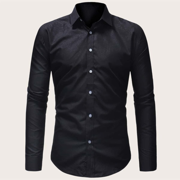 

Men Solid Button Front Shirt
