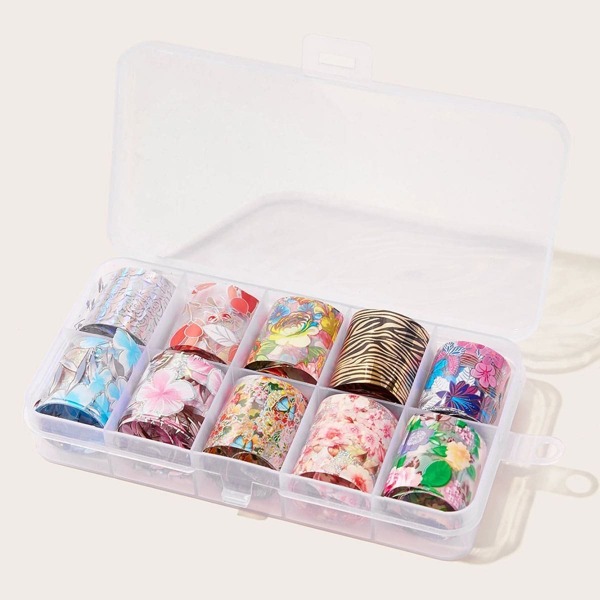 

Flower Pattern Nail Sticker 10pcs
