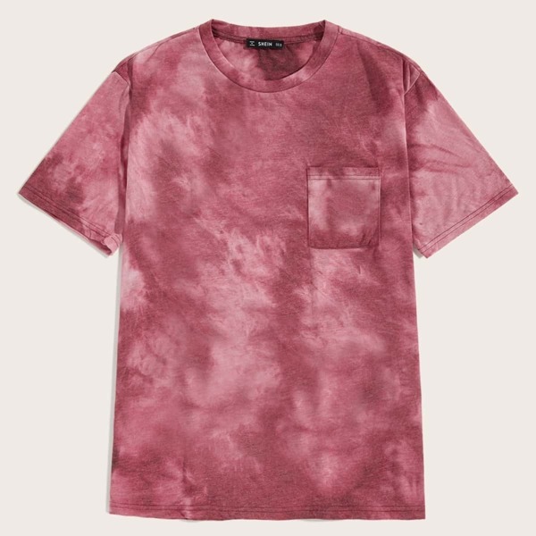

Men Tie Dye Pocket Patch Tee, Pink