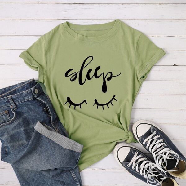 

Letter And Eyelash Print Tee