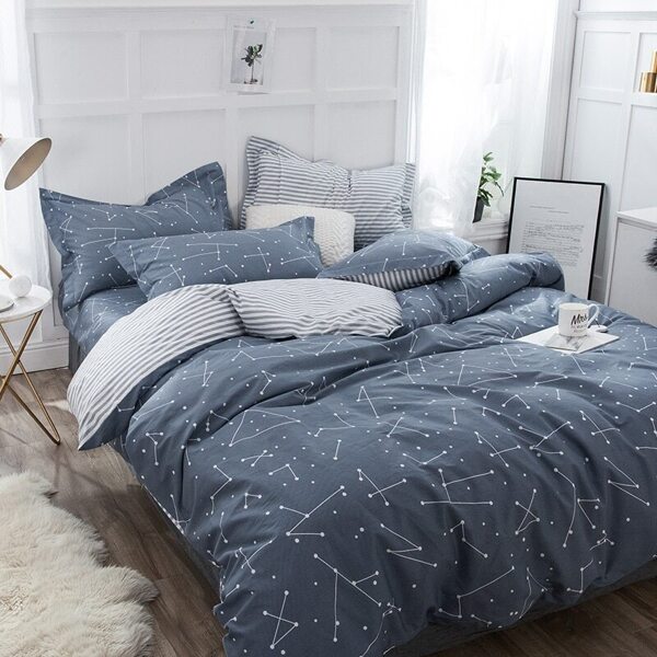 

Constellation Print Stripe Trim Sheet Set