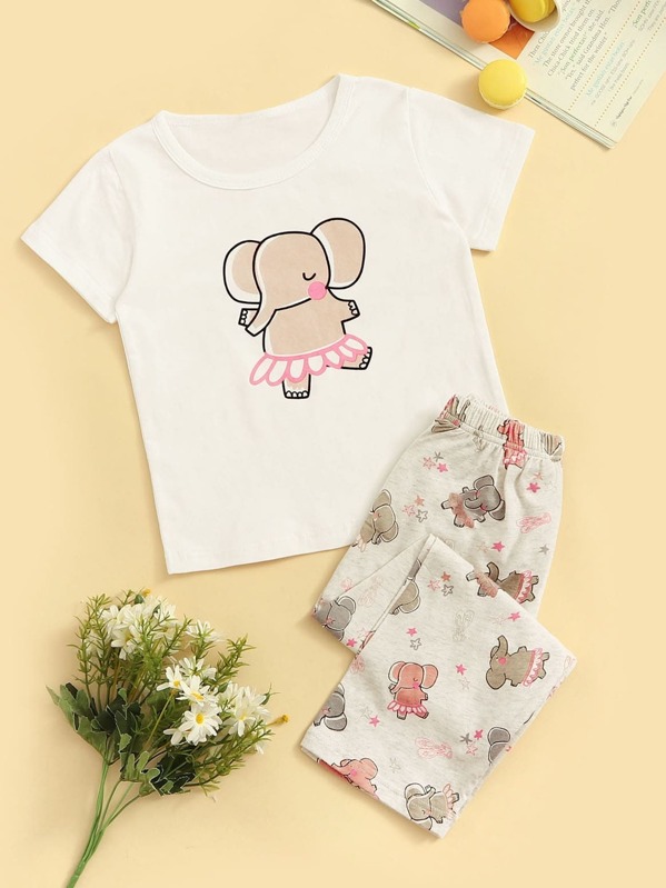 

Toddler Girl Elephant Print Pajama Set, Multicolor