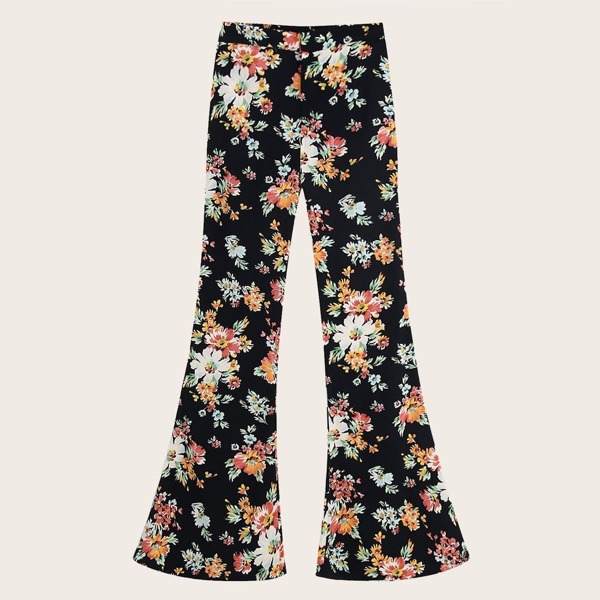 

Allover Floral Print Flare Pants
