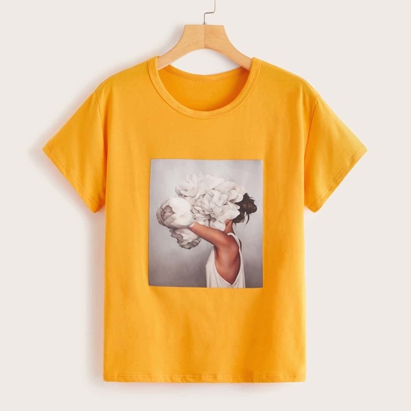 

Figure Print Round Neck Tee