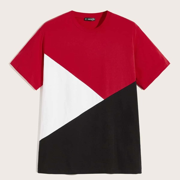 

Men Short Sleeve Cut-and-Sew Top
