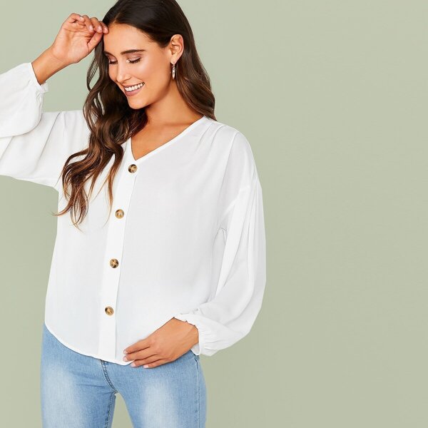 

Button Front Solid Top