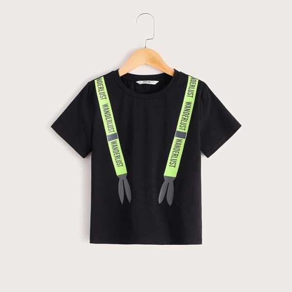 

Boys Graphic Print Tee, Black