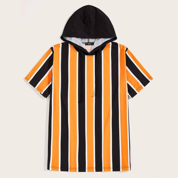 

Men Striped Drawstring Hoodie