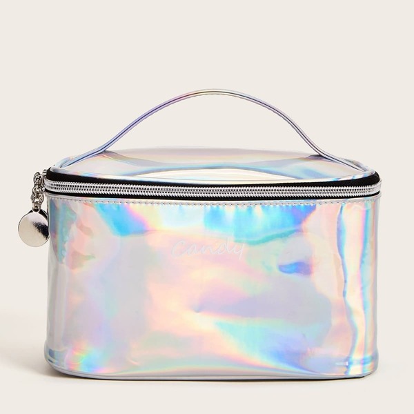 

Letter Pattern Iridescence Portable Makeup Bag