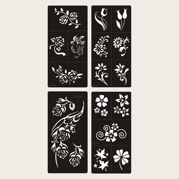 

Floral Pattern Tattoo Sticker 4sheets