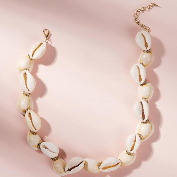 

Shell Design Necklace 1pc, Beige
