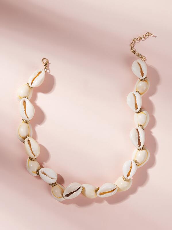 

Shell Design Necklace 1pc, White