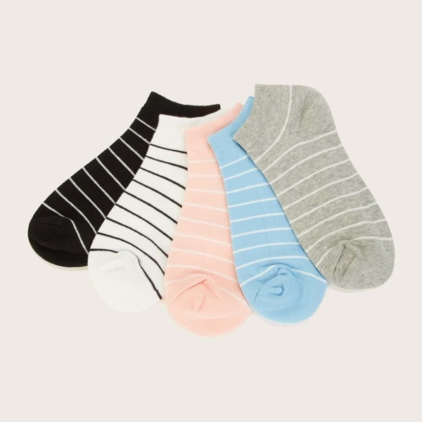 

Striped Pattern Ankle Socks 5pairs