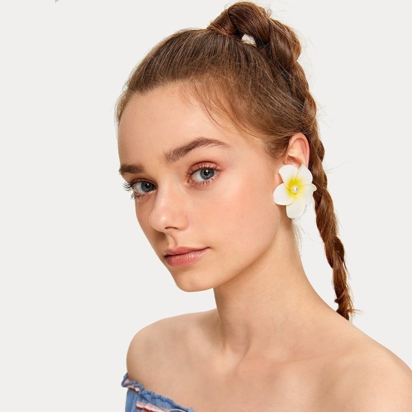 

Flower Stud Earrings 1pair, Multicolor