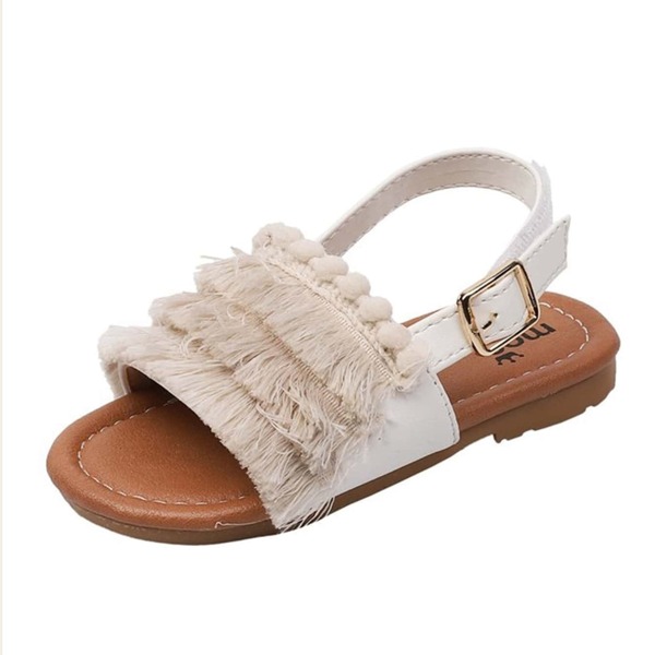 

Toddler Girls Fringe Decor Slingback Sandals, Beige