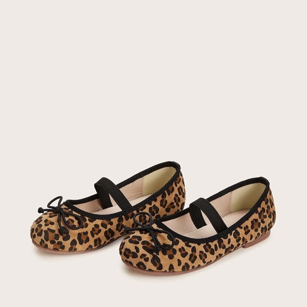 

Toddler Girls Leopard Bow Decor Flats, Multicolor