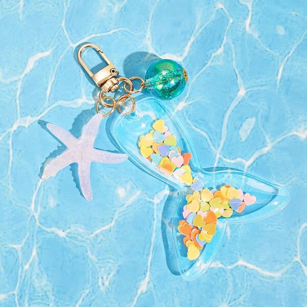 

Glitter Mermaid Design Key Ring