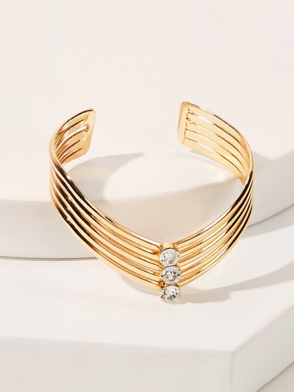 

Chevron Shaped Cuff Bracelet 1pc, Gold