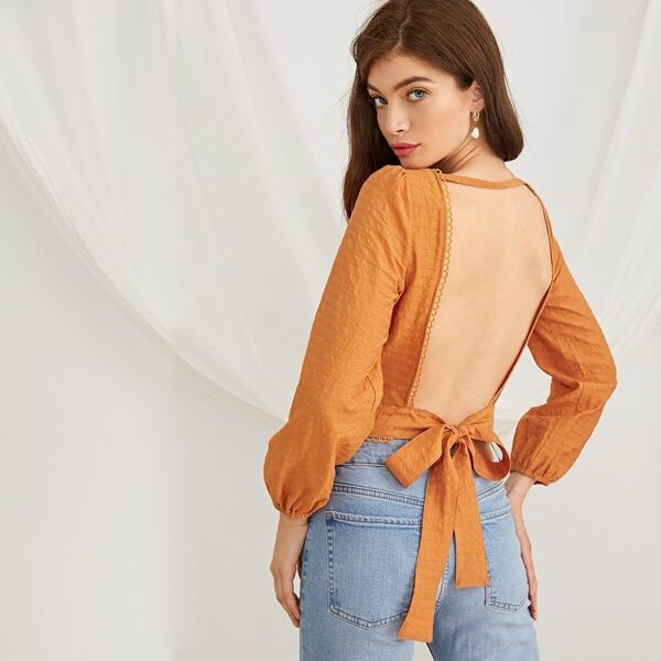 

Open Back Square Neck Solid Top