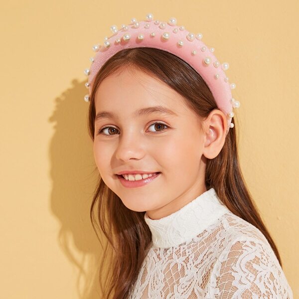 

Обруч для волос с искусственным жемчугом, Розовые