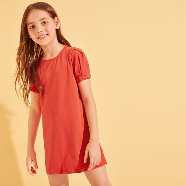 

Girls Puff Sleeve Tunic Dress