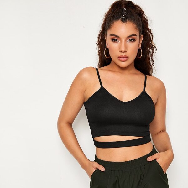 

Solid Cut Out Crop Cami Top