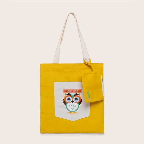

Owl Print Shopper Bag
