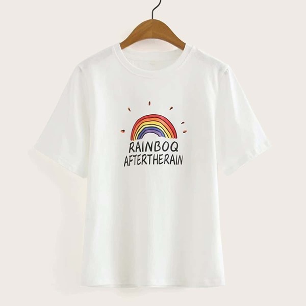 

Letter And Rainbow Print Tee
