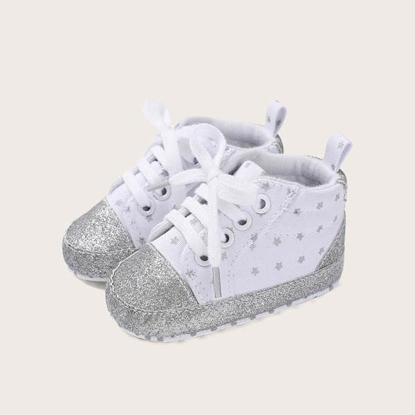 

Baby Boys Lace-up Front Glitter Sneakers