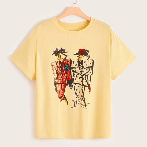 

Plus Letter And Figure Print Tee